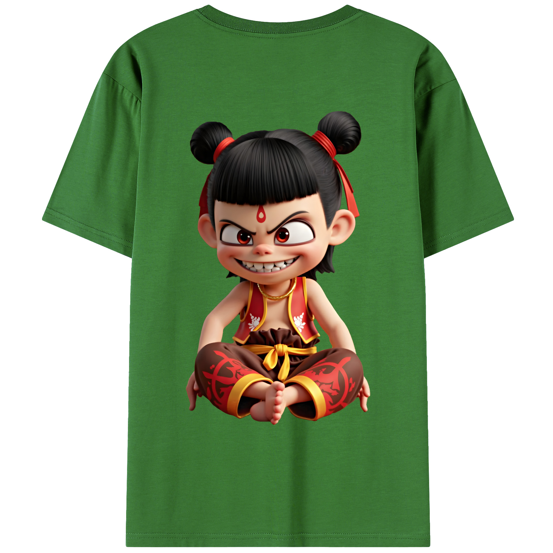 （画像用） Ne Zha 2 ナタ 魔童の大暴れ レディース半袖Tシャツ(バックプリント)
